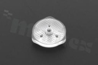 Soczewka do diod LED mid power; kąt rozsyłu: 158.4 stopni FWHM; ilość diod: 1; rozmiar: okrąg 15.7mm; wysokość: 4.73mm; rodzaj materiału: PMMA; sposób mocowania: śruby