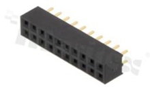 Listwa stykowa do PCB; w rastrze 2.00mm; 2x10 styków; montaż: THT; żeńska; prosta; dwurzędowe