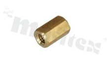 Screwed brass spacer sleeve; Int. thread: M3; 11mm