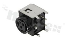 DC power socket; female; angled; 3-contacts; shielded; 7.5 A/20V