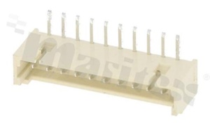 Header for PCB; pitch 1.25mm; 10-contacts; THT; male; side entry; 125V/1A