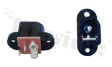 DC socket; male; angled; pin diameter 2mm; hole diameter 6.3mm; panel
