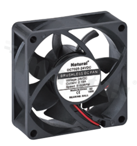 Wentylator; DC; 0.88m3/min; 0.16A; 14.0-27.6VDC; 3.84W; 4000RPM; 37dBA; 24 AWG; plastik; -10+70 st.C; 52g; 70x70x25mm