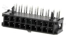 Header for PCB; pitch 3.00mm; 18-contacts [2x9]; THT; male; side entry; 2 rows; 250V/5A