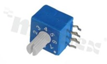 Rotary switch; 8 positions for BCD code; 10x7.55mm; right angle; shaft type; THT