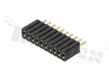 Pin Header; pitch 1.27mm; 1x10 pins; assembly: THT; female; straight; single row