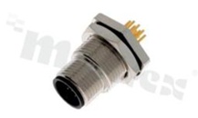 Plug M12, A code, 3 pins, female, straight, 4A, for wire, ,screw thread, screw type, IP67