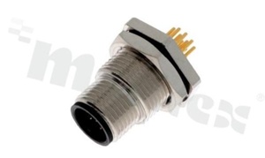 M-6212-RMJ-R, 12pin, gniazdo męskie, na PCB, IP68