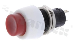 Push Button Switch; onestable; 10mm; pin terminals; red button; 3A/125V