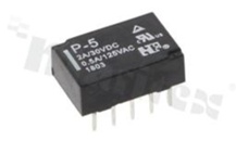 Electromagnetic relay; contact rating current 2A; coil voltage 5VDC; 2 changeover contact (2C); 2A/30VDC; 0;5A/125 AC