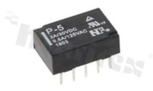Przekaźnik elektromagnetyczny; prąd znamionowy 2A; napięcie cewki 5VDC; podwójne styki przełączne (2C); 2A/30VDC; 0.5A/125VAC