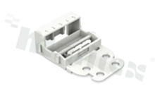 Adapter; for 5-track 4mm2 connectors; screw mounting; white