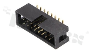 Full shrouded header for PCB; pitch 2.54mm; 16-contacts; SMD; male; top entry