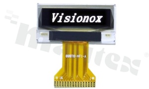 Display LGM OLED; LCD graphic; 0.96"; 128x64 pixels; bi-color Y/B yellow-blue; to ZIF connector; 20 pins; dimensions 26.7x19.26x; active area 21.74x11.2mm; FPC to connector