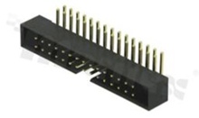 Full shrouded header for PCB; pitch 2.00mm; 30-contacts; THT; male; side entry