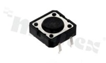 Przełącznik Tact Switch; THT; wymiary korpusu 12.0x12.0; h=4.3mm; pionowy; o sile nacisku 180gf; przycisk okrągły