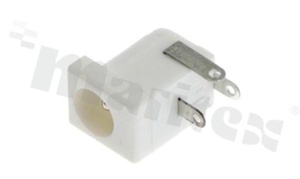 Gniazdo zasilające do PCB; męskie; kątowe; średnica kołka 2.5mm; średnica otworu 6.3mm; montaż: THT; proste nóżki