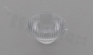 Lens for LED high power; mid power; angle: oval 47 x 11 degrees ; Number of LEDs: 1; Dimensions: round 20mm; Height: 9.6mm; material: PC; Fastening: snaps