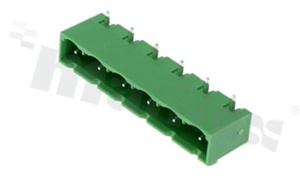 Pluggable terminal block; pitch 7.50mm; 6-ways; male; R/A pin header; closed type; UL 300V/15A; TUV:400V/20A