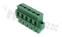 Pluggable terminal block; 5.08mm pitch; 5-ways; female; with fixing screws; wire insertion direction 90° to plug-in direction; p. bronze contacts; brass cage