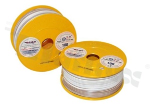 Single wire LGY/H05V-K; with copper multi-strand; white/brown; cross section 1.00mm2; AWG 17; 500V; -40+105 deg.C; 100m.