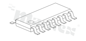 Integrated system, driver LED; housing: SOP16-300-1.27; number of channels: 8; output current: 5-120mA; supply voltage: 3.3-5V