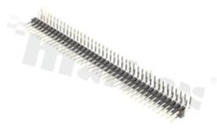 Listwa stykowa do PCB; w rastrze 2.54mm; 2x40 styków; montaż: THT; męska; kątowa; dwurzędowa