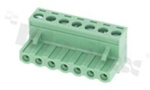 Pluggable terminal block; 5.08mm pitch; 7-ways; female; for wire 2.50mm2(28-12AWG); wire insertion direction same as plug-in direction; p.bronze contacts; brass cage; UL 300V/15A
