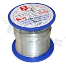 Silver coated copper wire; diameter 0.40mm; SWG 27; -40+105 deg.C; 220m; 250g.