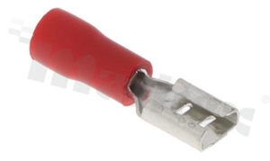 Flat connector; female; 4.8mm; 0.8mm; for wire AWG22-16(1.5-2.5mm2 wire); brass; insulation PVC; Imax= 10A
