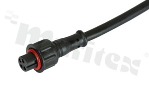 Szczelne złącze wtykowe; żeńskie; 4-stykowe + oring uszczelniający; 2.5A; 70V DC; zakończone kablem 4C*AWG22 o długości 20cm