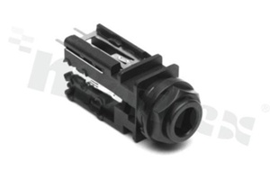 Connector: Jack 6.3mm; socket; female; ways: 2; straight; on panel mounting; THT