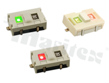 Personalizowany przełącznik Tact Switch z podświetleniem; SMD lub THT; wymiary korpusu 6.8x4.5; pionowy; o sile nacisku 160gf.