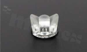 Lens for LED high power; angle: Oval 100 x 16 degrees FWHM; Number of LEDs: 1; Dimensions: round 16mm; Height: 9.1mm; meterial: PMMA; Fastening: tape; pin