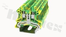 DIN screw terminal block, 1 pole, wire 0.2-2.5mm2; green-yellow; AWG 26-12; 800V 24A;