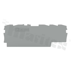 End/internal wall for 2002 series through terminal blocks; 0.8mm thick; grey; snap-on mounting