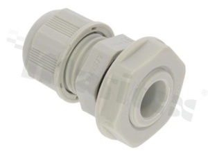Cable gland PG7; nylon; PG7 3.5-6.5mm; grey; with lock nut