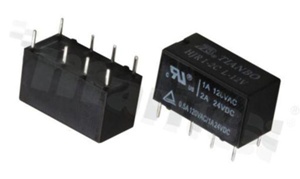 Electromagnetic relay; contact rating current 2A; coil voltage 3VDC; changeover contact (2C); coil power 200mW; 2A/24VDC; 1A/120VAC