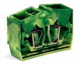 Złączka wewnętrzna; uchwyt montażowy; 4 zaciskowa; na przewód 0,08-2,5mm2(28-12 AWG); styk sprężynowy Cage-clamp®;1-torowa; żółto-zielony;