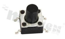 Przełącznik Tact Switch; SMD; wymiary korpusu 6.0x6.0; h=9.0mm; pionowy; o sile nacisku 250gf; przycisk okrągły