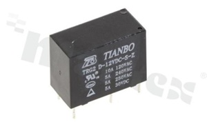 Electromagnetic relay; contact rating current 10A; coil voltage 12VDC; changeover contact (1C); 5A/30VDC; 5A/240VAC