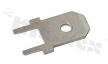 Flat terminal; male; 6.3mm; 0.8mm; straight; THT; tinned brass