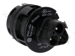 Connector; male; 3-pin; black; insert Z1.006.9653.7; RST20 series