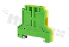 Din rail terminal block; 1-level; for wire 0,5-4mm2; screw type; yellow-green;500V/32A