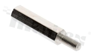 Tulejka dystansowa; mosiężna niklowana; sześciokątna; gwint wew-zew; M3; L: 20 mm; L2: 10mm; L3: 8mm; klucz: SW5