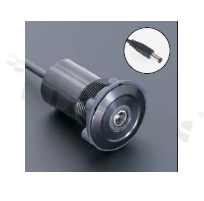 Powerjack socket; female; mounting hole 22mm; connection with male Powerjack plug; cable length 150cm; black; aluminum alloy.