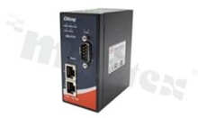 Industrial 1-port secure serial to Ethernet device server with 1xRS-232/422/485 and 2x10/100Base-T(X); operating temperature -40+70 deg.C; supply 12...48VDC; 1-port PoE; DIN rail mountable