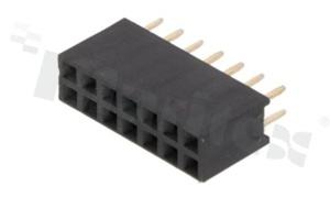 Pin Header; pitch 2.54mm; 2x7 pins; assembly: THT; female; straight; double row