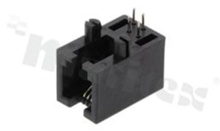 Socket RJ9; 4-contacts; THT; side entry; size 4; gold flash contact plating