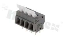 PCB terminal block; pitch 5.00mm; 4-ways; side entry; range wire 0.2-2.5mm2 (AWG 28-12); spring-loaded; orange; UL 300V/15A